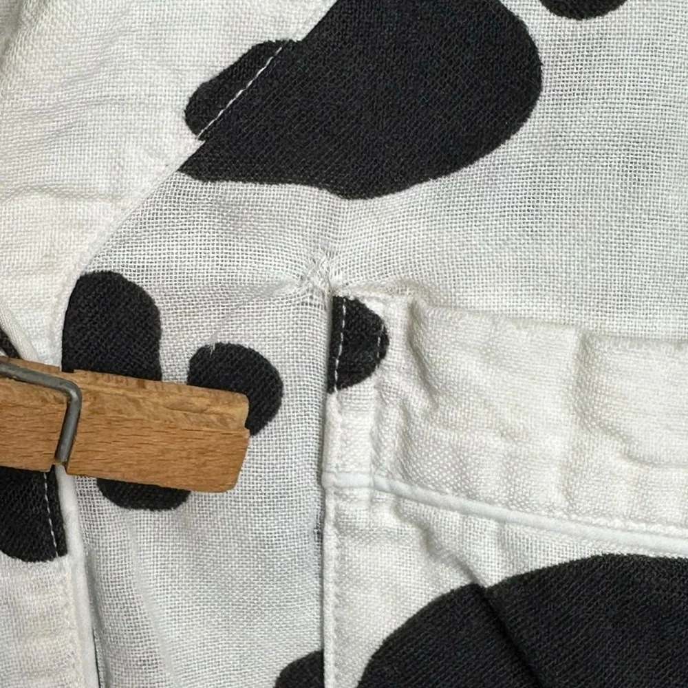 Xhilaration Dog Paw Print Cotton Pajama Top Size Medium Black White Dalmatian - Picture 3 of 9